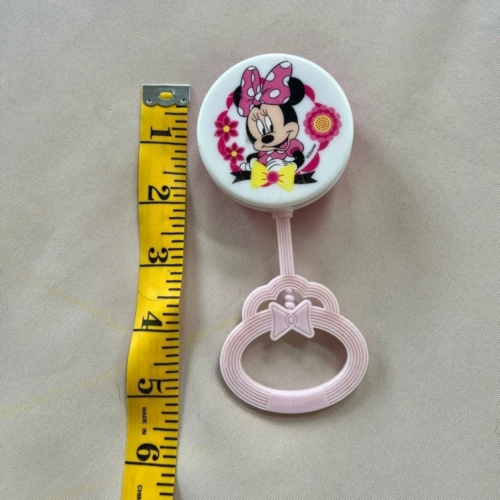 Disney Minnie Mouse Pink and Yellow Baby Rattle - Vintage Design
